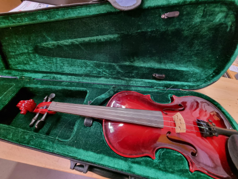 Geige, Holzgeige, rot, Instrument, 