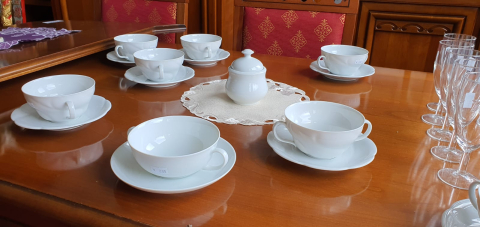 Geschirr, Kaffeegeschirr, weis, Kaffeetasse, 